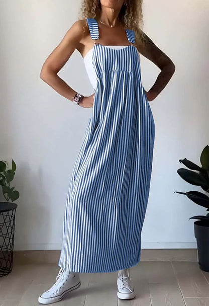 Honora | Abito casual con bretelle a righe