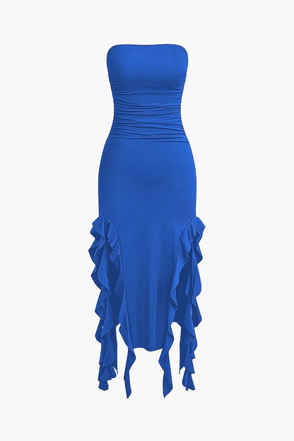 Maxikleed met Volant Vrouwelijk Elegante Jurk