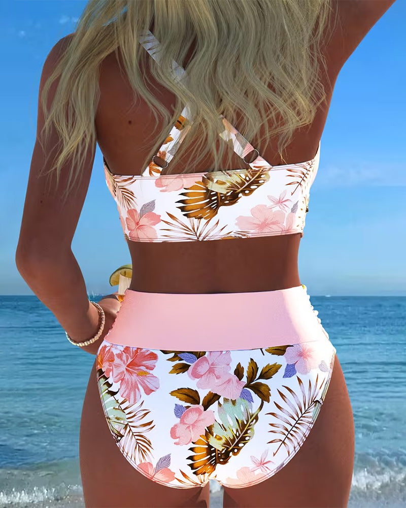 Dames Bikini Set Met Split En Elastische Pasvorm