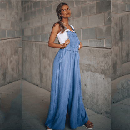 Damen Jumpsuit Blauwe Denim Overall
