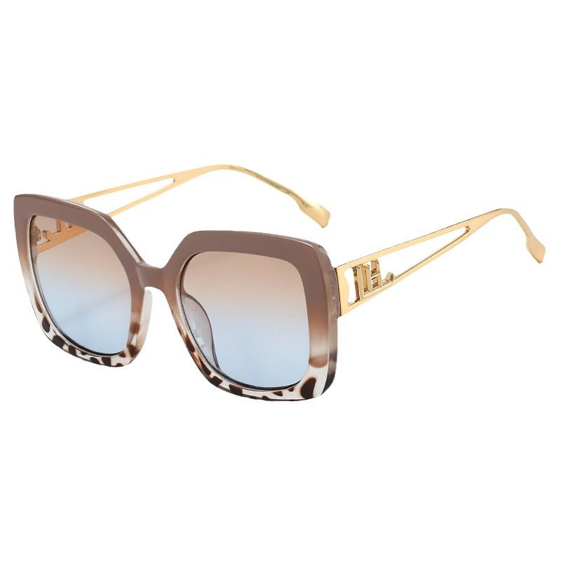 Dames Zonnebril Vierkant Montuur met Luxe Details