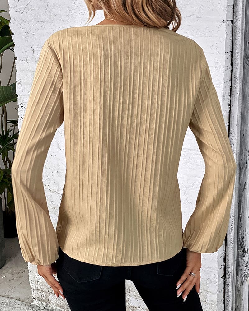 Vrouwelijke Blouse Lange Mouwen V-hals Alina