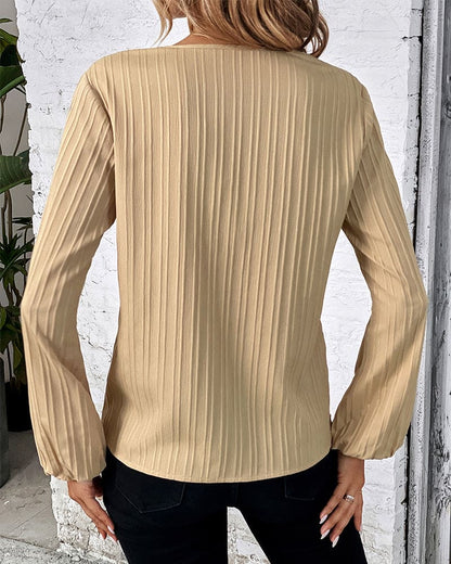 Vrouwelijke Blouse Lange Mouwen V-hals Alina