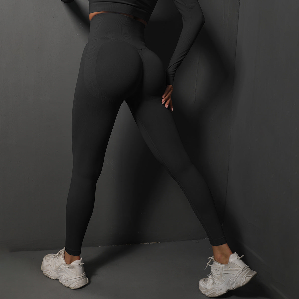 Dames Sportlegging Hoge Taille Elastisch Zwart