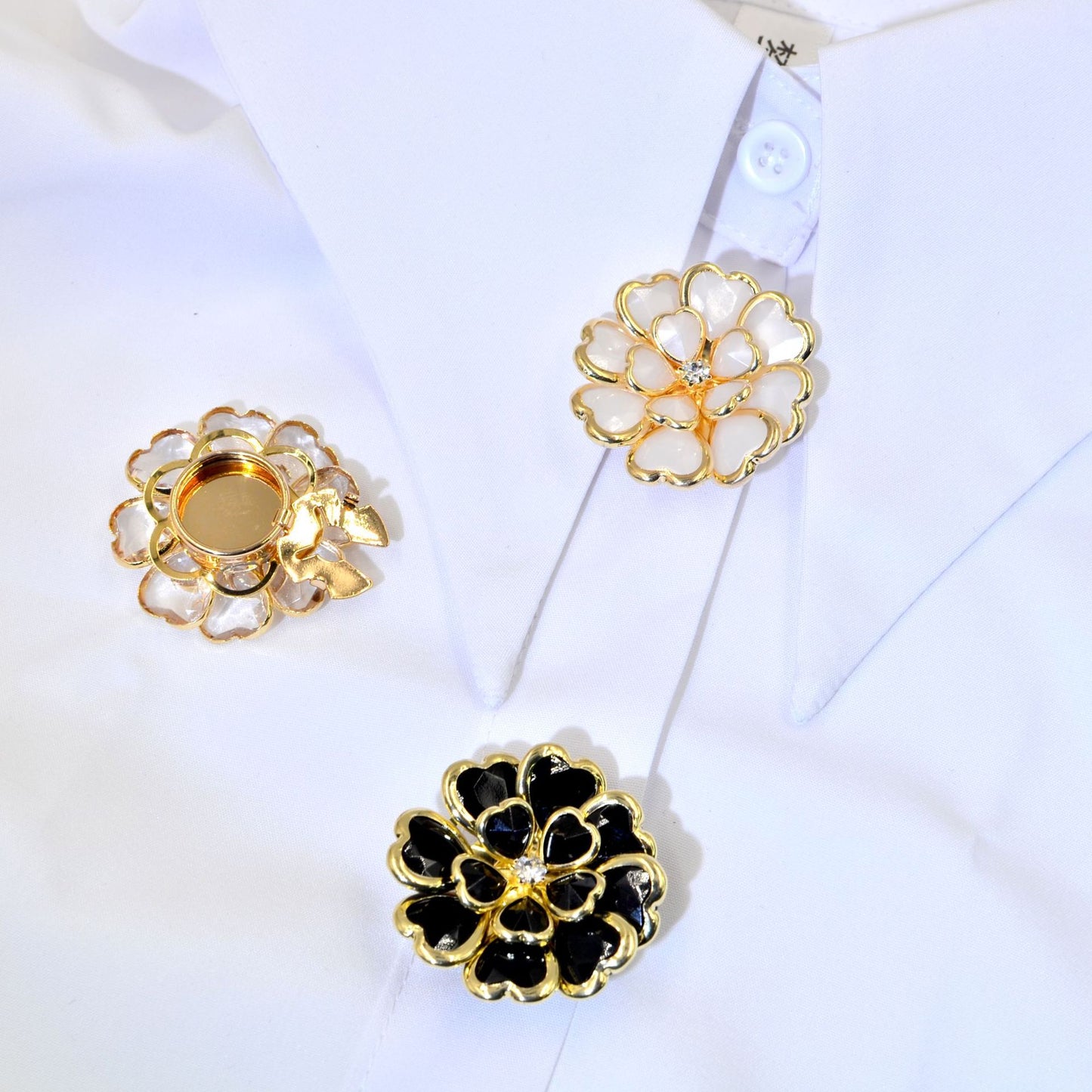 Dames Bloem Manchetknoop Elegant met Knop