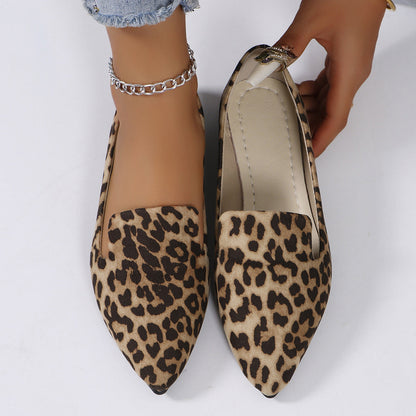 Dames Ballerina's Panterprint Puntneus Comfortabel