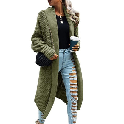 Dames Gebreide Vest Lange Elegante Trendy Trui