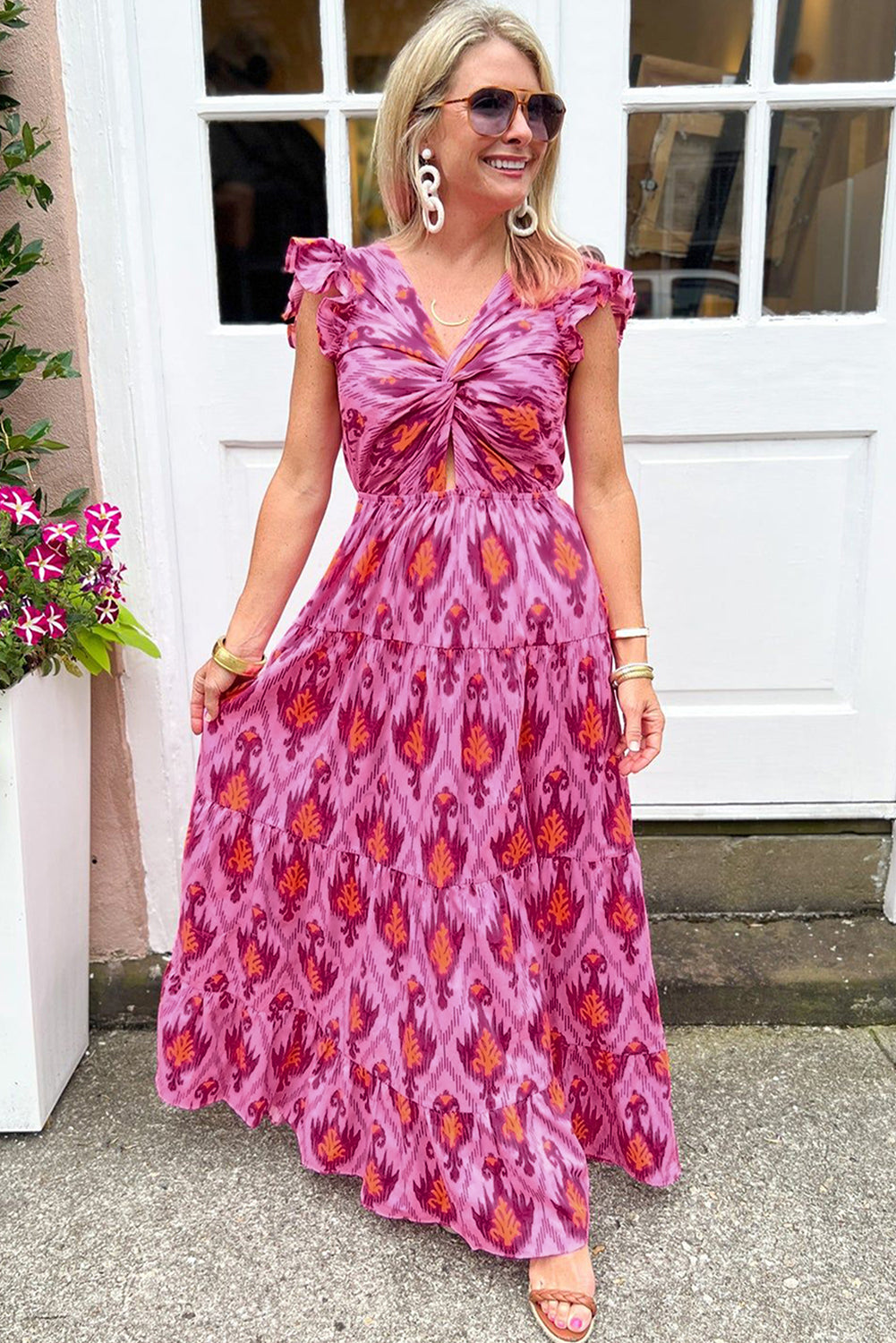 Retro Maxi Jurk Elegante Details Zomerjurk Dames