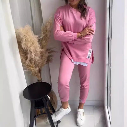 Dames Pak Tweedelig Met Split Detail Casual Modieus