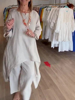 Linnen Vrijetijdspak Dames Elegante Zomerkleding Klein