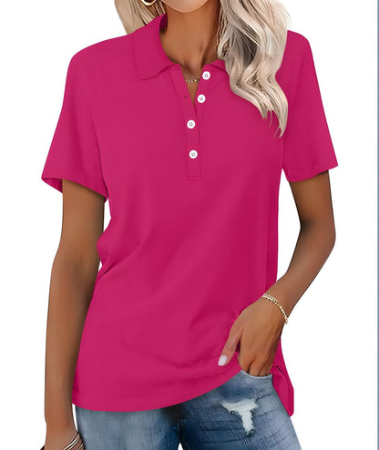 Dames Polo Top Kortemouw Basic Zomer