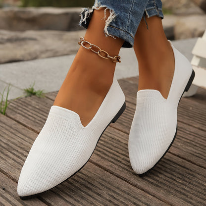 Dames Loafers Gebreide Platte Schoenen Comfortabel