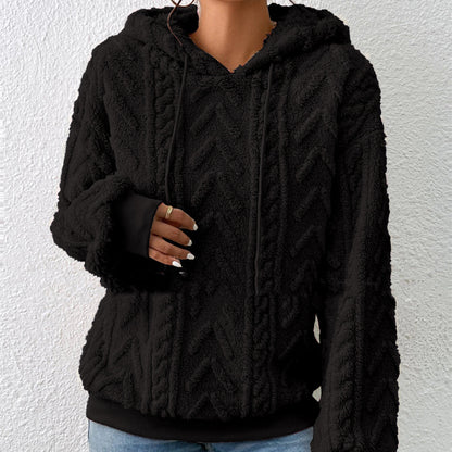 Dames Teddy Hoodie Geometrisch Patroon Zacht en Warm