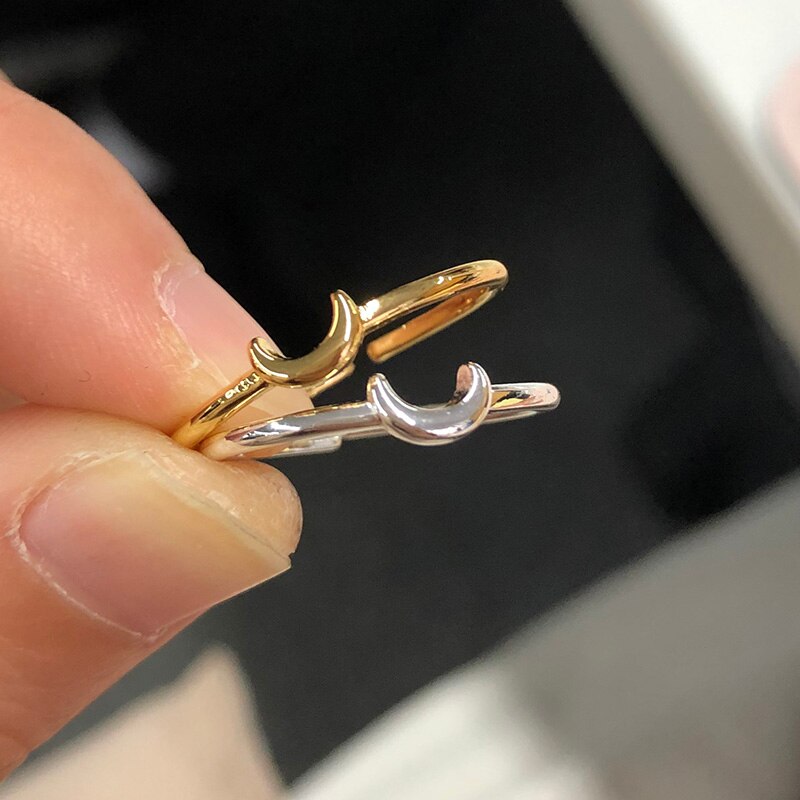 Elegante Halvemaan Ring Zilver Kleine Nova