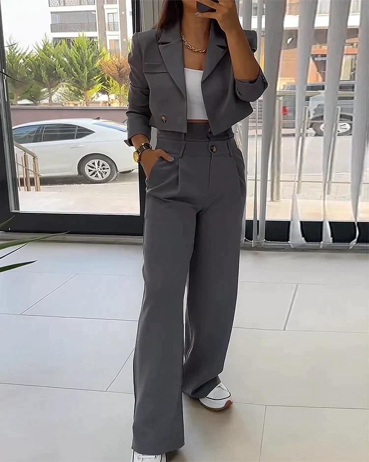 Damespak Tweedelig Elegant Kleding - Mode Vibes