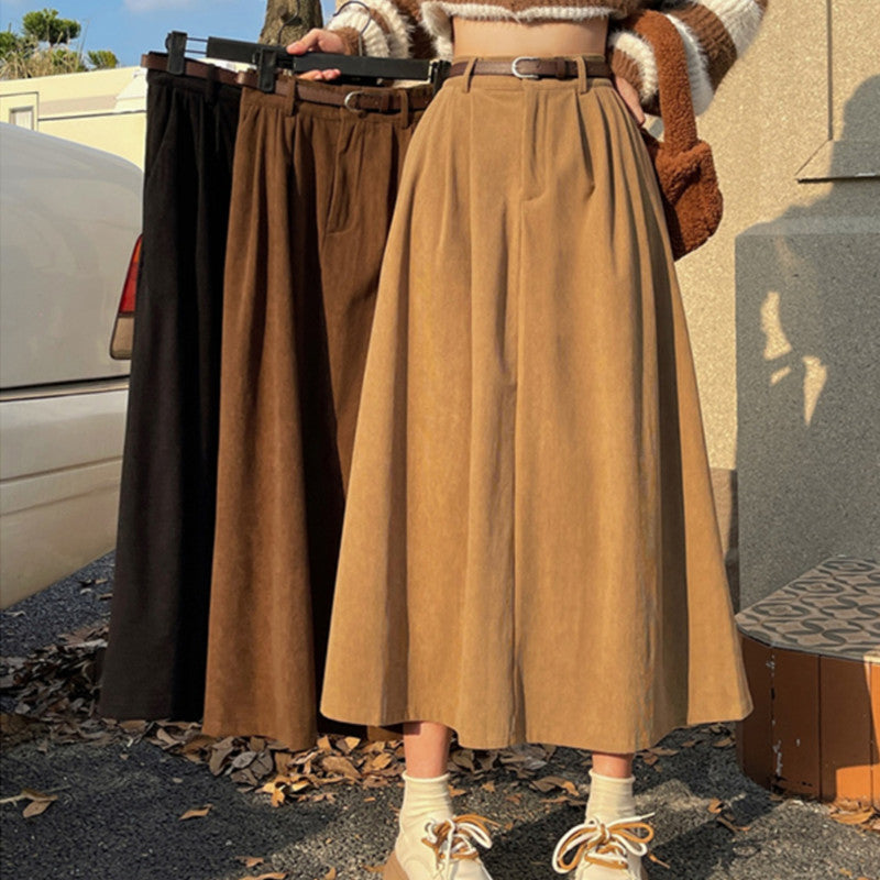 Dames A-lijn Rok Midi Hoge Taille Zwart