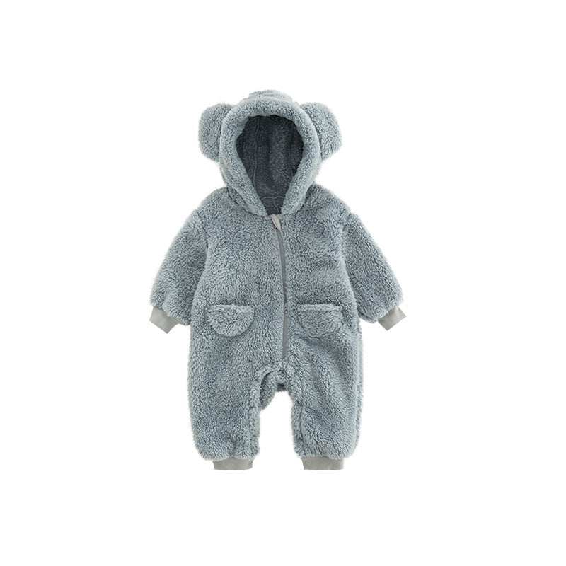 Baby Fleece Romper Dierenprint Zacht en Warm - Mode Vibes