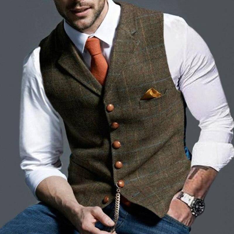 Heren Gilet Klassiek Vintage Stijl