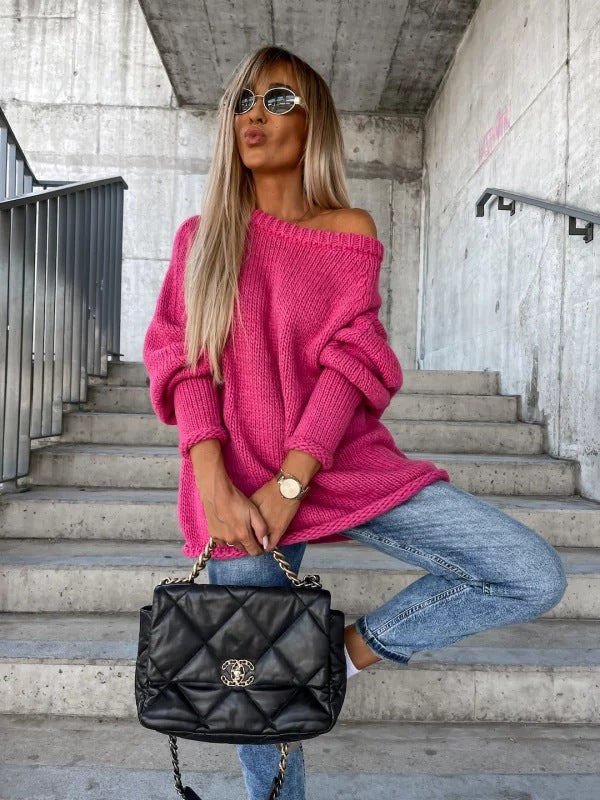 Dames Gebreide Off-shoulder Trui Stijlvol Elegante Rona