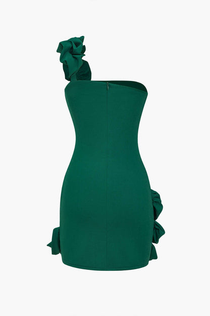 Elegante Rimpeljurk One-Shoulder Bodycon Jurk voor Vrouw
