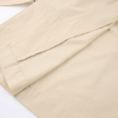 Dames Tweedelige Set Broek en Wikkel Top Japanse Stijl