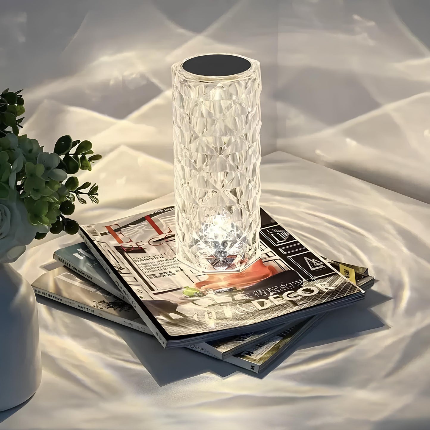 Tafellamp met Touchbediening en Kristallen Details