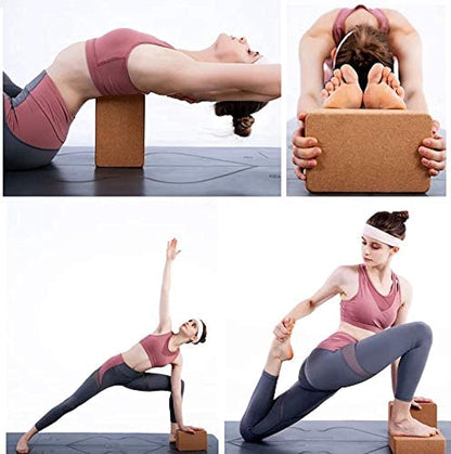 Yoga Blokken Set van 2 - Natuurlijke Kurk Antislip Geurvrij