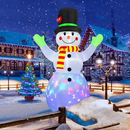 Reuze Sneeuwman Opblaasbaar LED Verlicht 213 cm - Mode Vibes