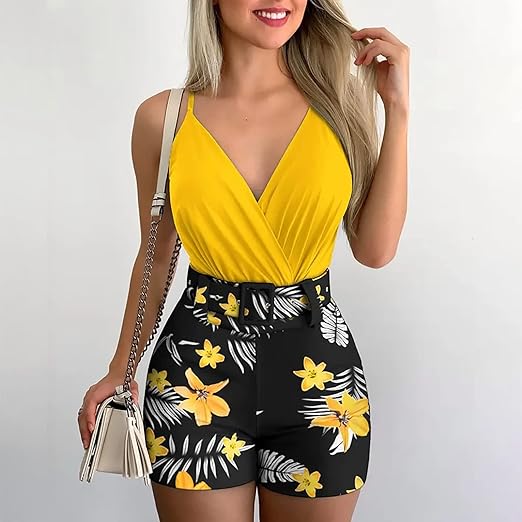 Dames Bloemenprint Set Jurk en Broek