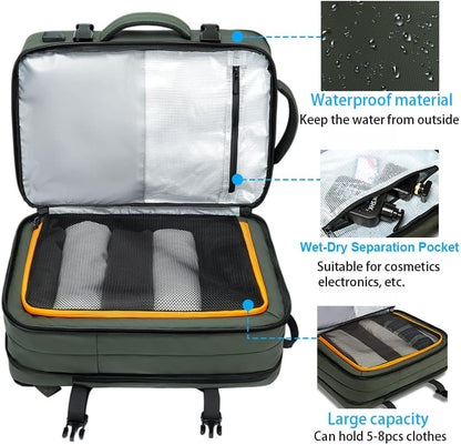 Reisrugzak Waterdicht 26-45L met Laptopvak en Handvat