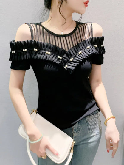 Verleidelijke Zomer Off-Shoulder T-Shirt