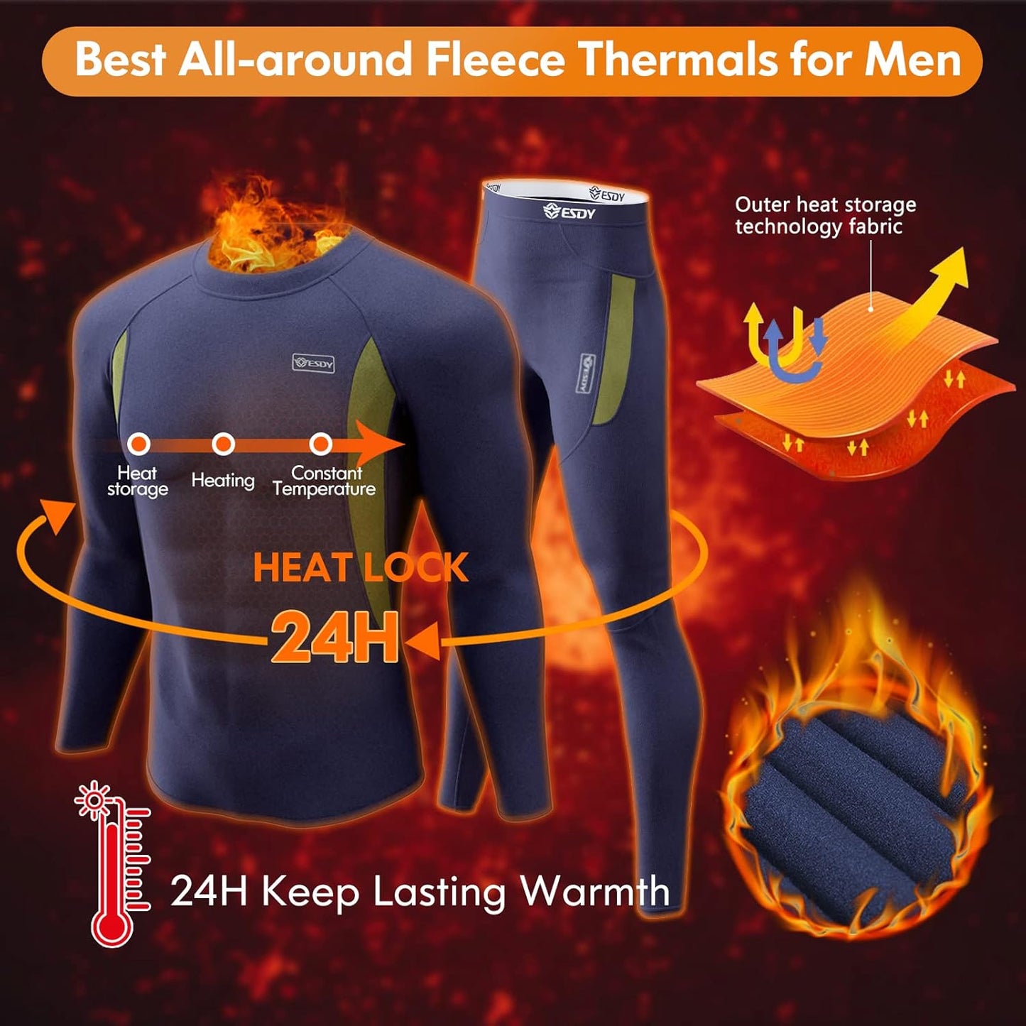 Thermisch Ondergoed Set Heren Warmte Isolatie