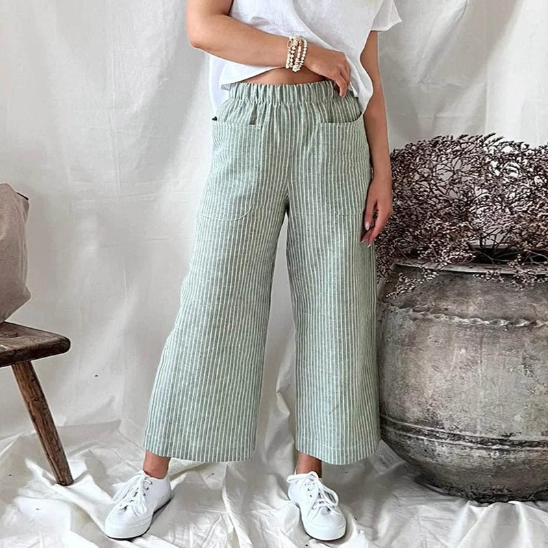 Linnen Broek Dames Comfortabele Zomerbroek