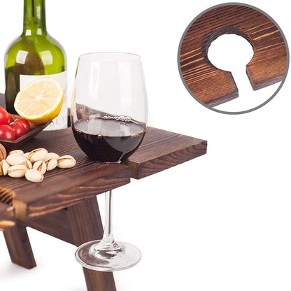Houten Wijnrektafel Draagbaar voor Wijnliefhebbers