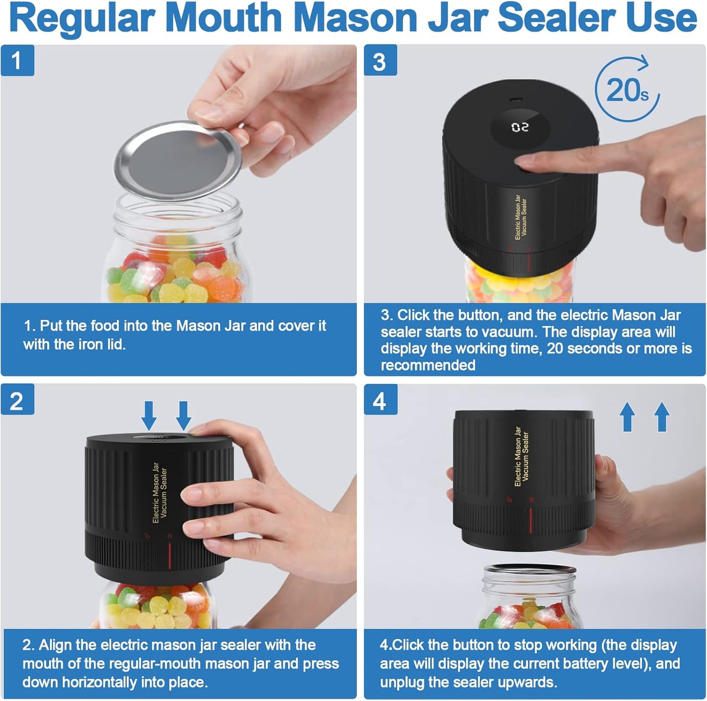 Vacuum Sealer Kit voor Mason Jars - Bewaar Vers en Snel