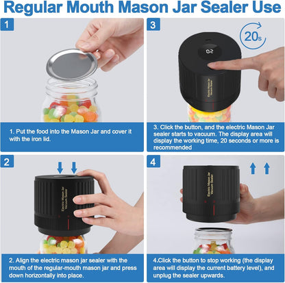 Vacuum Sealer Kit voor Mason Jars - Bewaar Vers en Snel