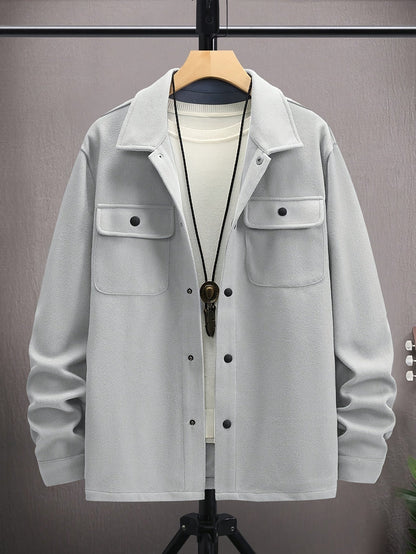 Herenjas Met Kap en Klepzakken Casual Stijl - Mode Vibes