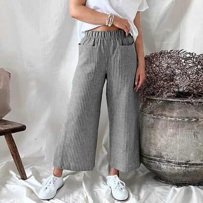 Linnen Broek Dames Comfortabele Zomerbroek