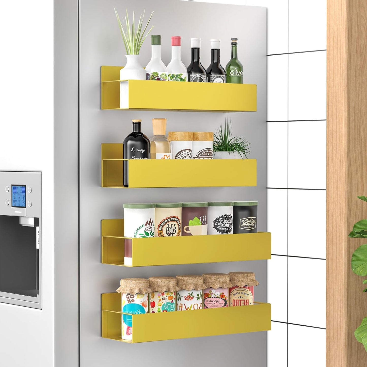 Magnetische Kruidenrek Set van 4 Stuks voor Keuken