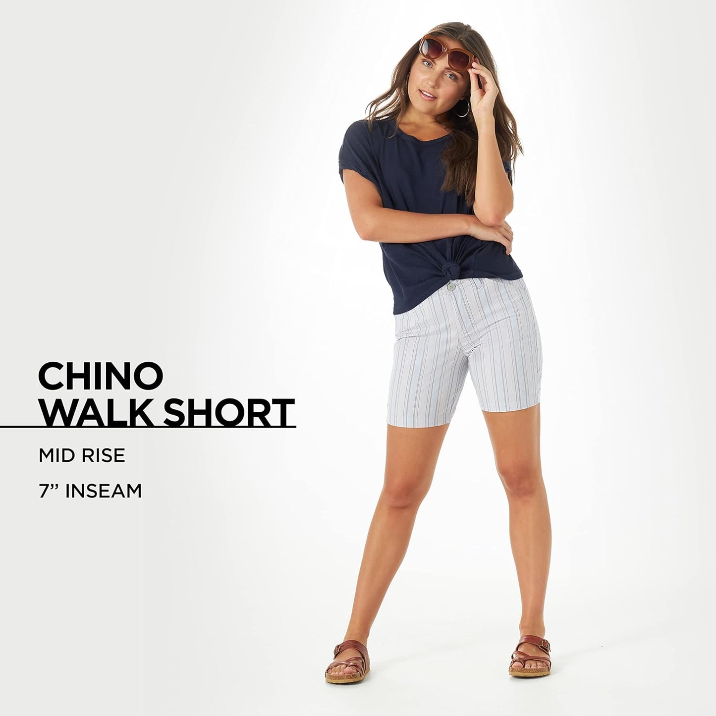 Iconische 7" Chino Walkshort voor Stijlbewuste Dames