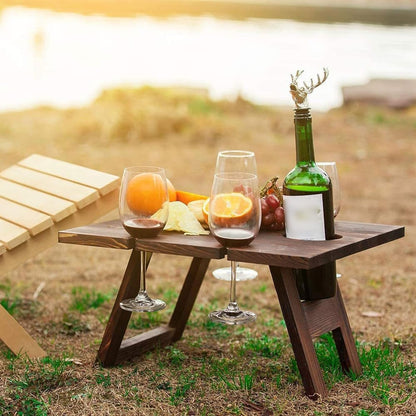 Houten Wijnrektafel Draagbaar voor Wijnliefhebbers