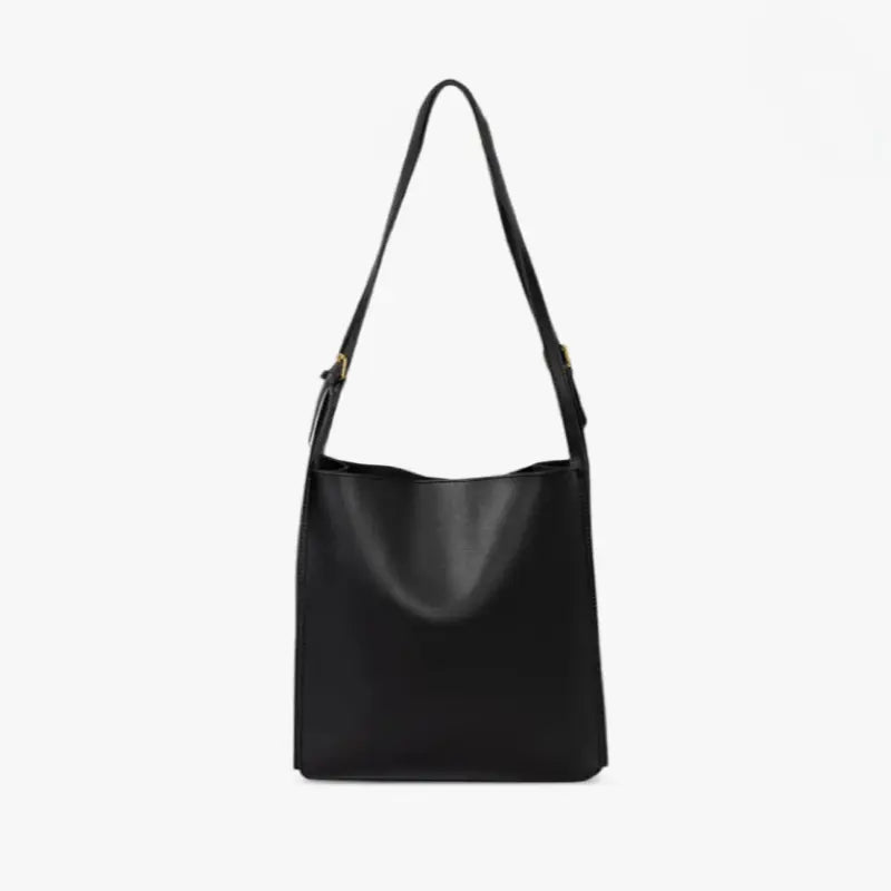 Leren Schoudertas Roos Boxy Model met Dunne Band - Mode Vibes