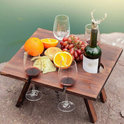 Houten Wijnrektafel Draagbaar voor Wijnliefhebbers