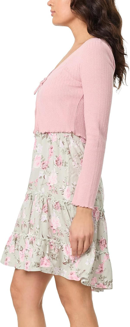 Flora Strappy Midi Jurk en Lange Mouw Vest voor Vrouwen