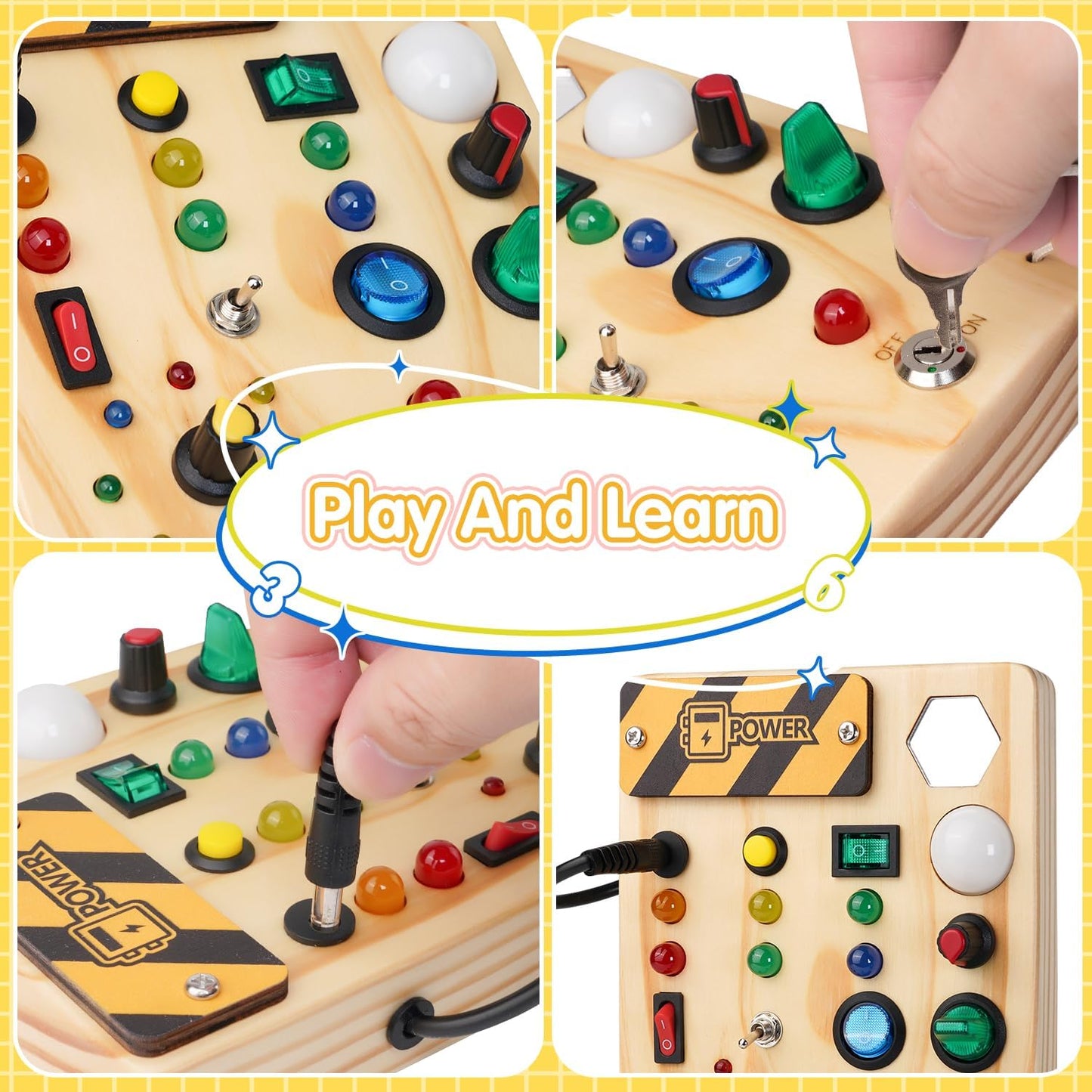 Montessori Prikbord met LED Verlichting voor Peuters
