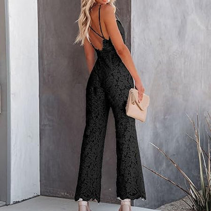 Mouwloze Jumpsuit van Kant met Vrouwelijke Pasvorm