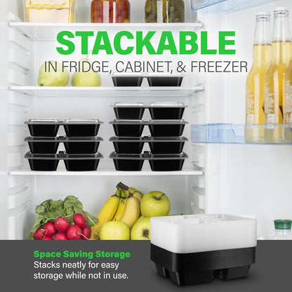 Maaltijdprep Dozen 3 Compartimenten 900ml met Deksel - 20 Stuks Bento Dozen Set