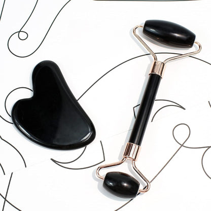 Gua Sha Set met Jade Roller voor Gezichtsmassage