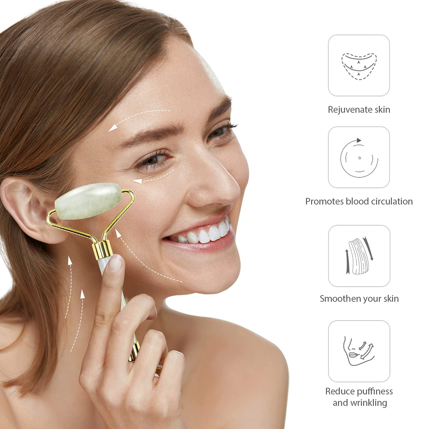 Gua Sha Set met Jade Roller voor Gezichtsmassage