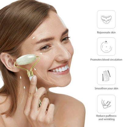Gua Sha Set met Jade Roller voor Gezichtsmassage